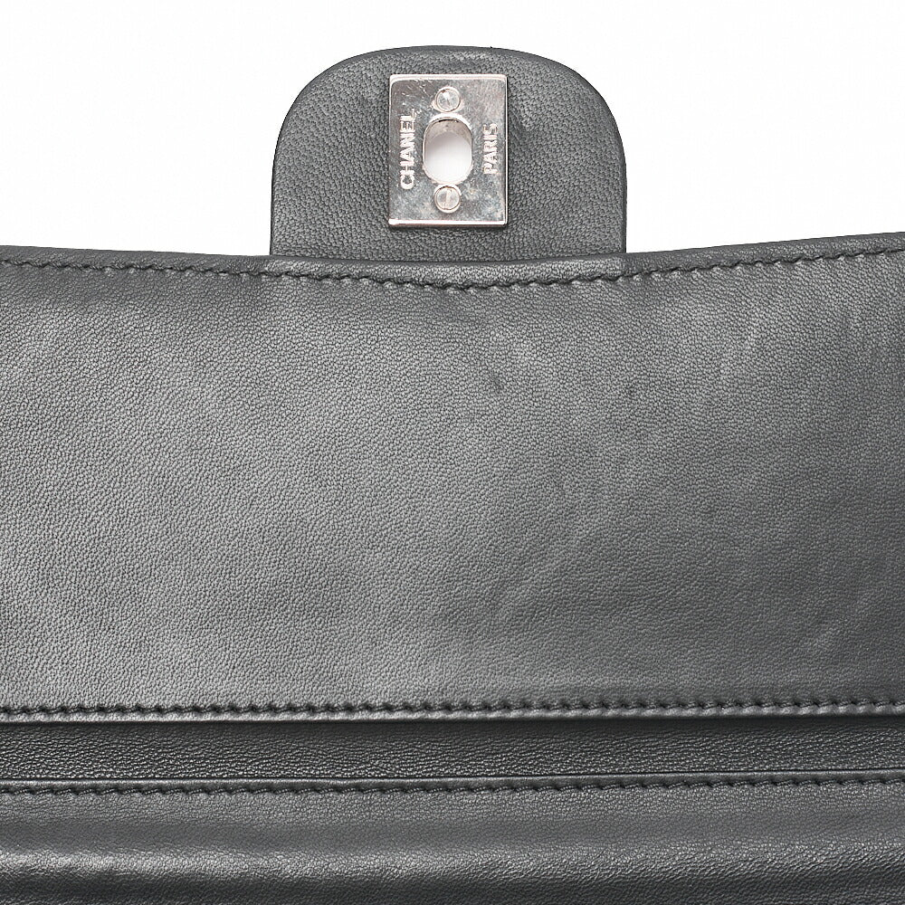 CHANEL Lambskin Matelasse Ultra Stitch Single Chain Wallet Black Silver-Tone Hardware, Pre-Owned