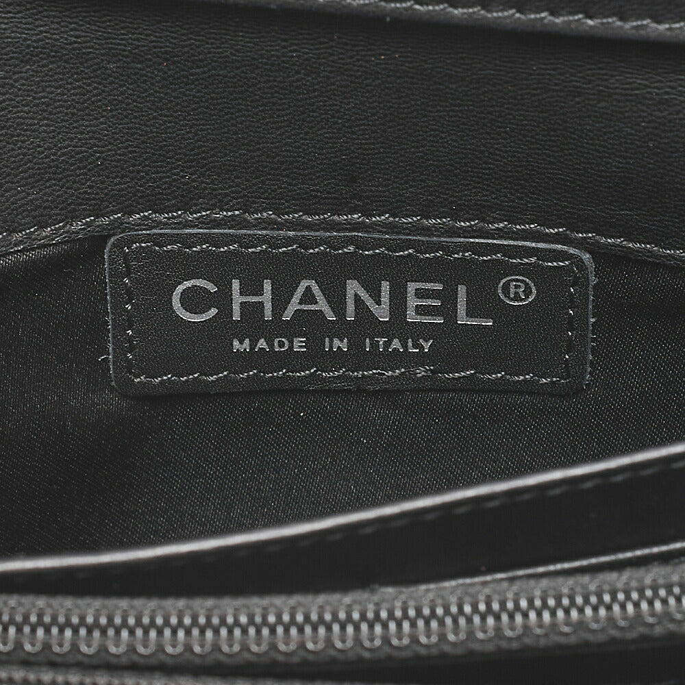 CHANEL Lambskin Matelasse Ultra Stitch Single Chain Wallet Black Silver-Tone Hardware, Pre-Owned