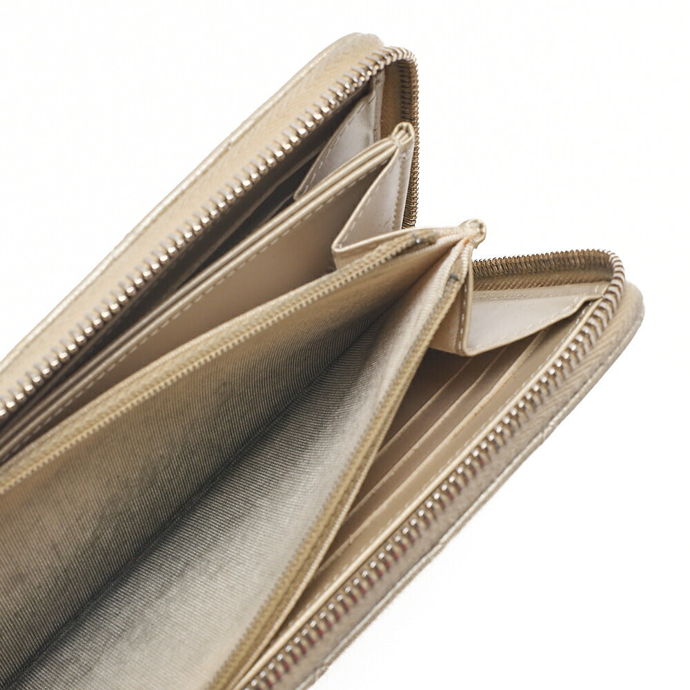 CHANEL Matelasse Round Long Wallet Caviar Skin Gold Gold-Tone Hardware, Pre-Owned