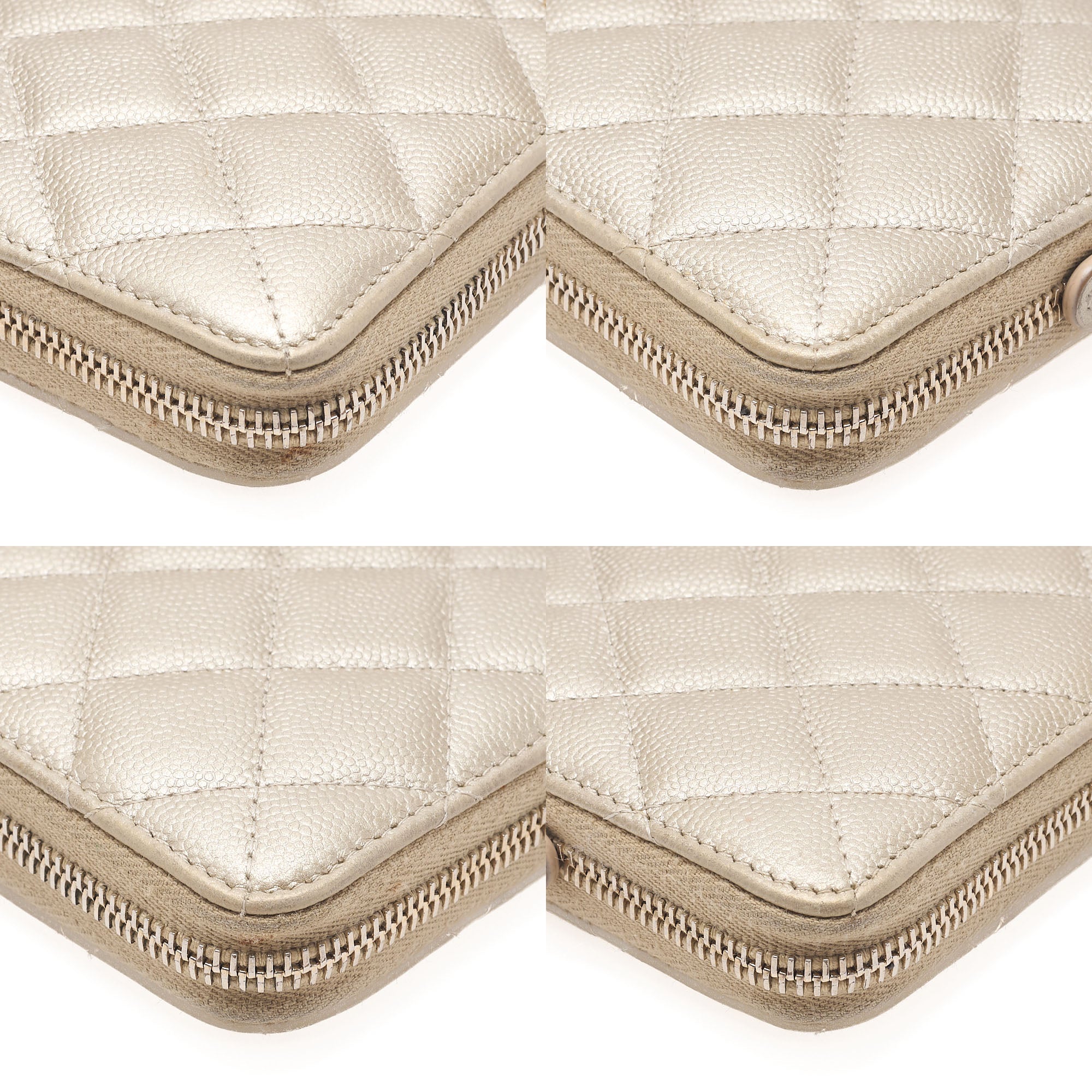 CHANEL Matelasse Round Long Wallet Caviar Skin Gold Gold-Tone Hardware, Pre-Owned