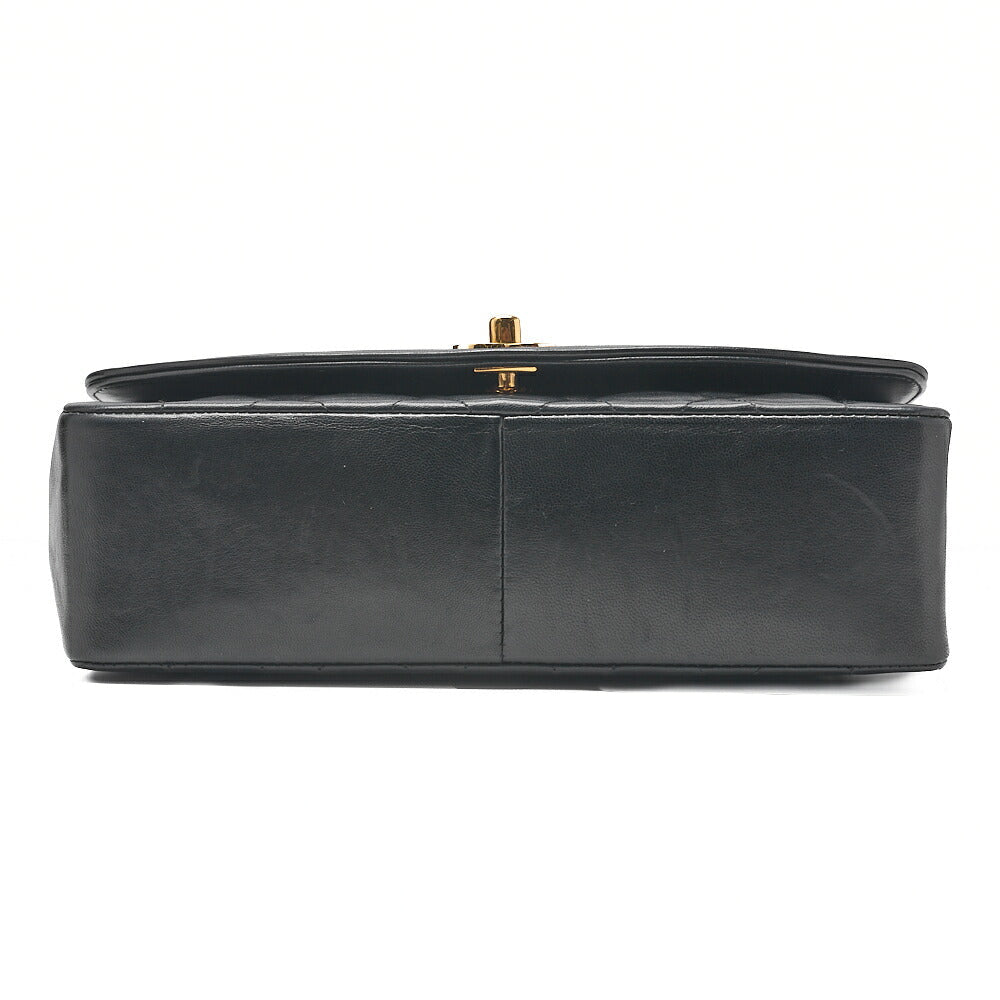 CHANEL Matelasse Diana Flap 25cm Chain Shoulder Lambskin Black Gold -Tone Hardware, Pre-Owned