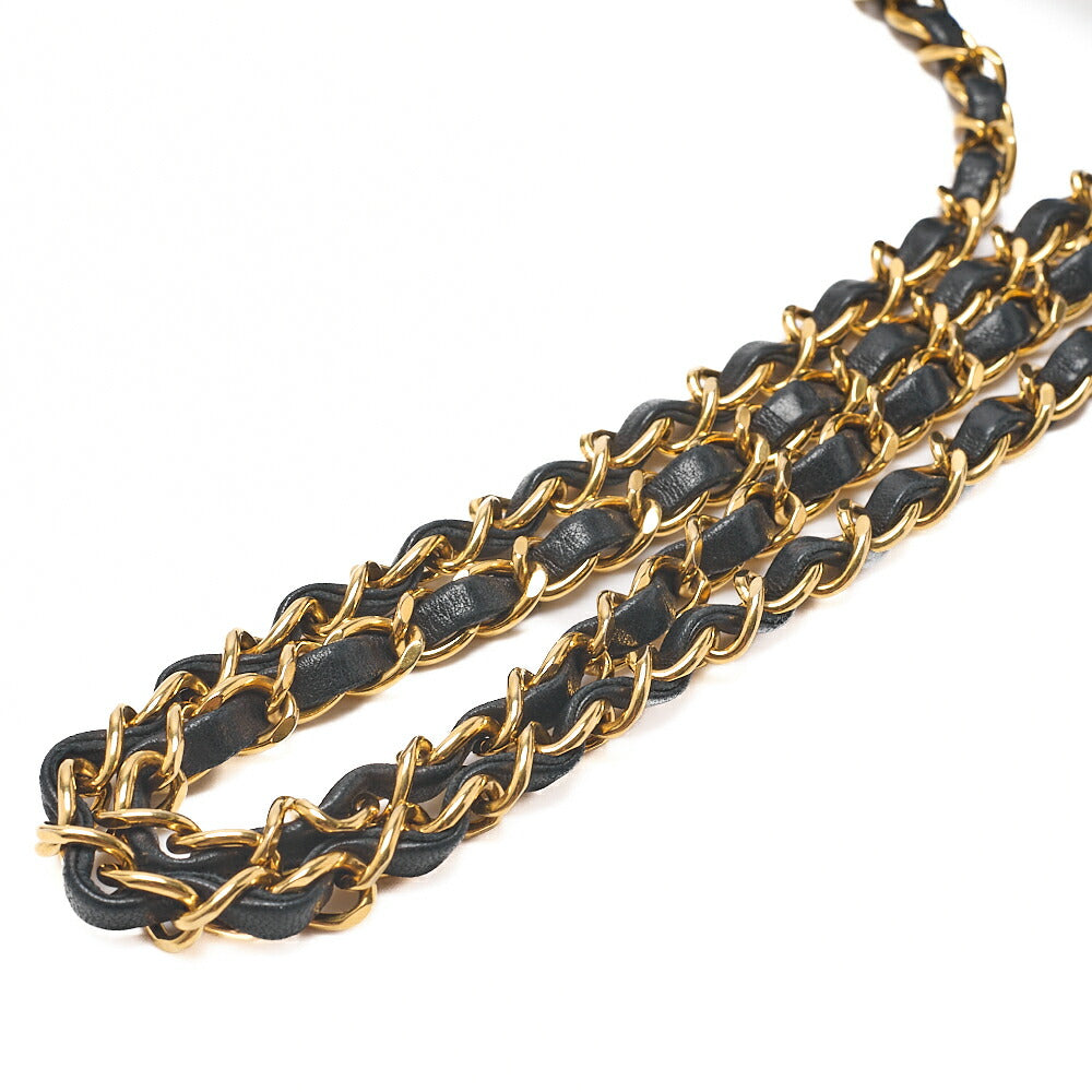CHANEL Matelasse Diana Flap 25cm Chain Shoulder Lambskin Black Gold -Tone Hardware, Pre-Owned
