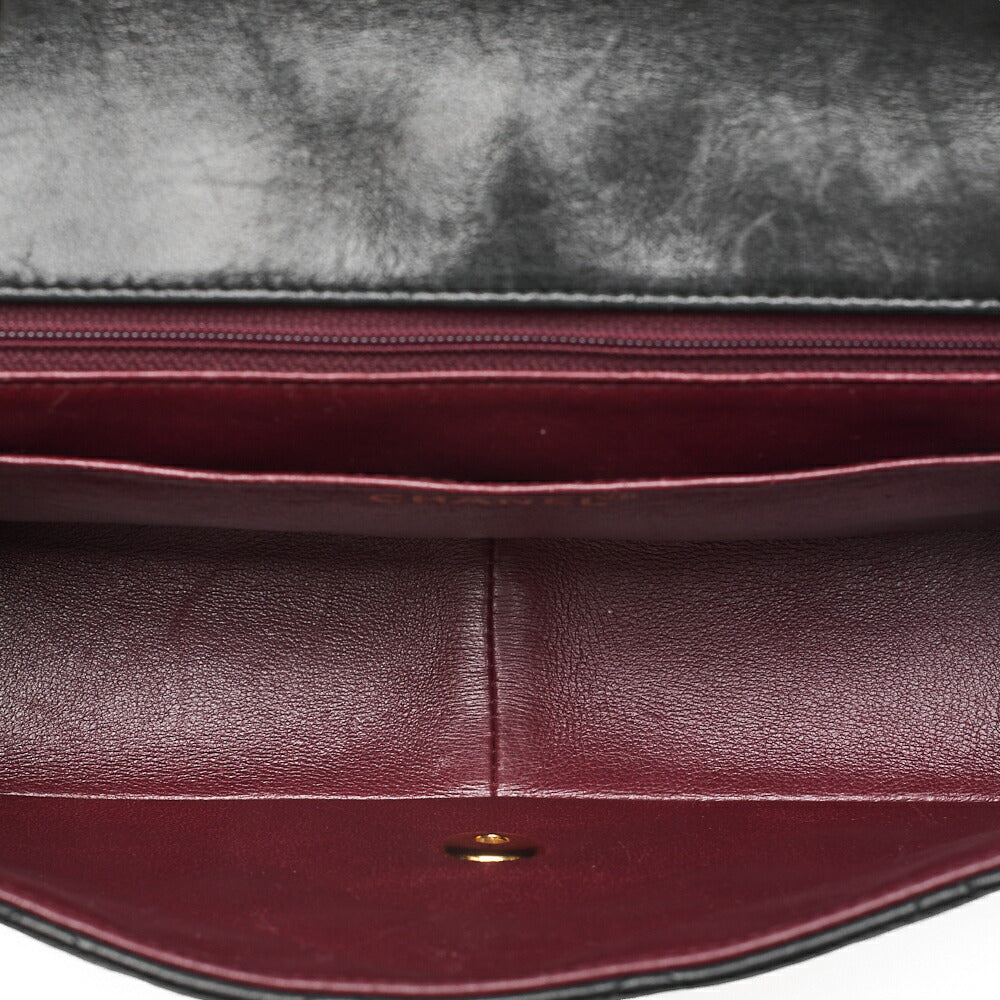 CHANEL Matelasse Diana Flap 25cm Chain Shoulder Lambskin Black Gold -Tone Hardware, Pre-Owned