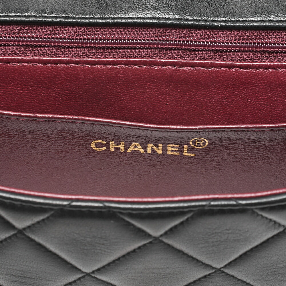 CHANEL Matelasse Diana Flap 25cm Chain Shoulder Lambskin Black Gold -Tone Hardware, Pre-Owned