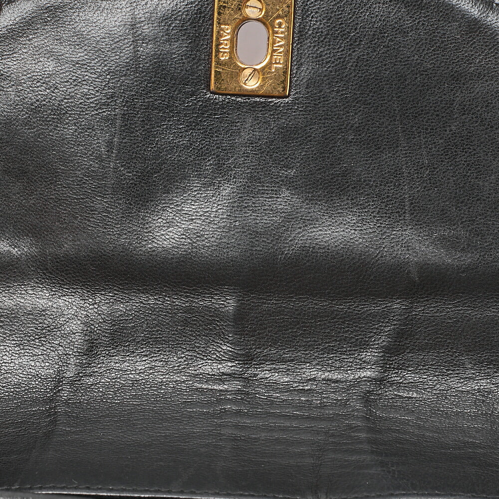 CHANEL Matlasse W Turnlock Chain Backpack Lambskin Black Gold-Tone Hardware, Pre-Owned
