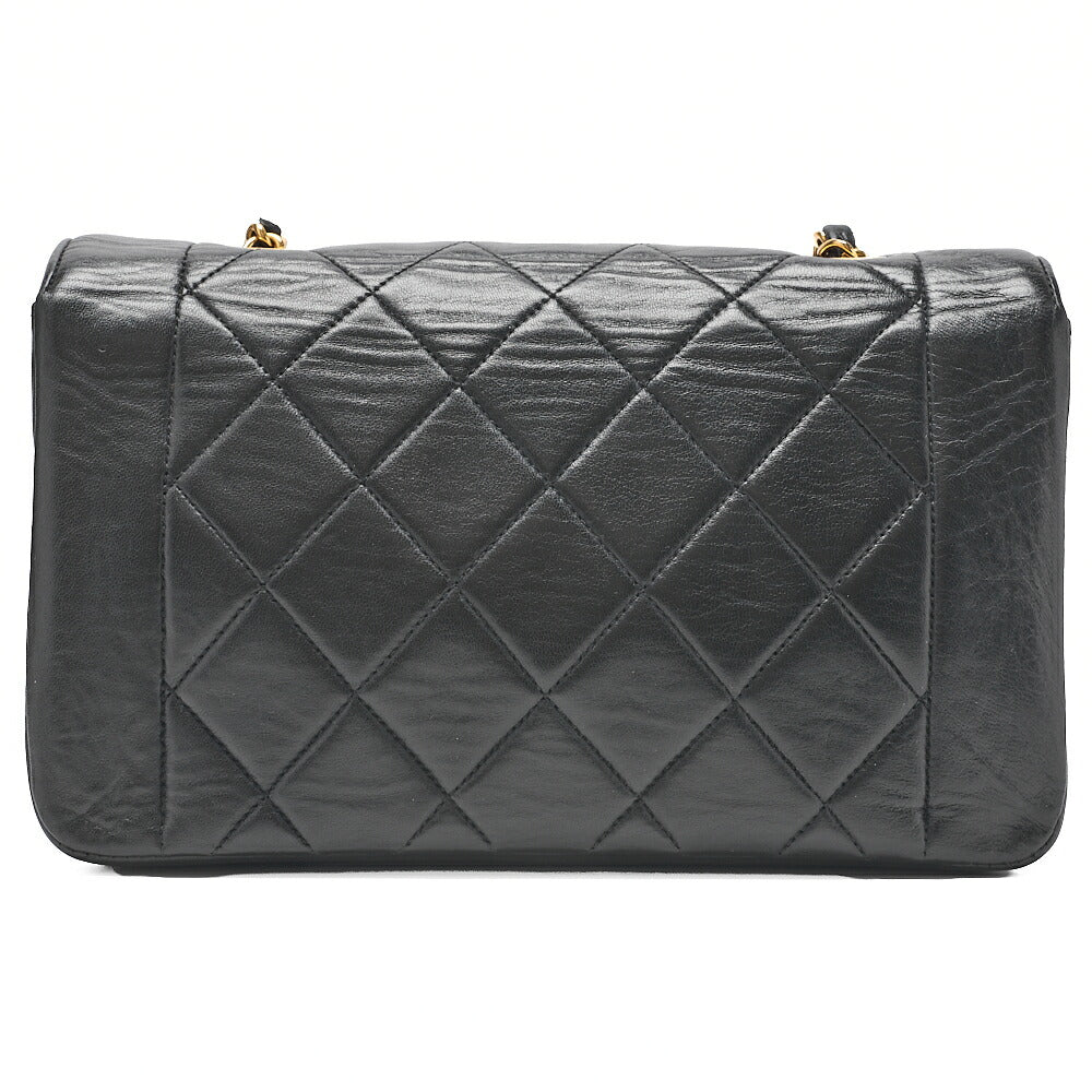 CHANEL Matlasse Diana Flap 22cm Chain Shoulder Lambskin Black Gold-Tone Hardware, Pre-Owned