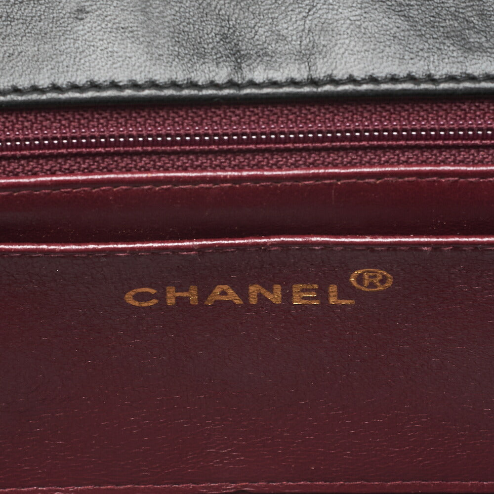 CHANEL Matlasse Diana Flap 22cm Chain Shoulder Lambskin Black Gold-Tone Hardware, Pre-Owned
