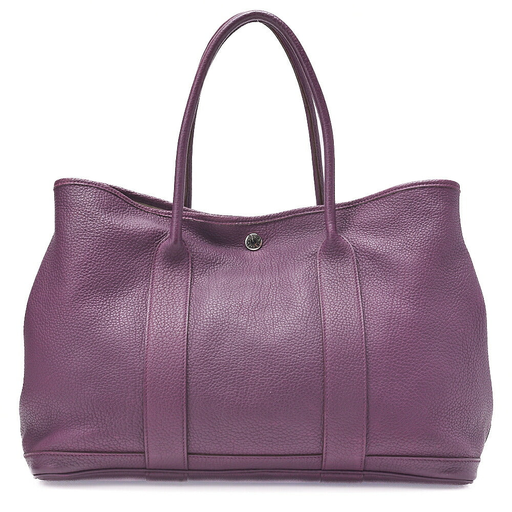 HERMES Garden Party PM Tote Bag Negonda Purple Silver-Tone Hardware, Pre-Owned