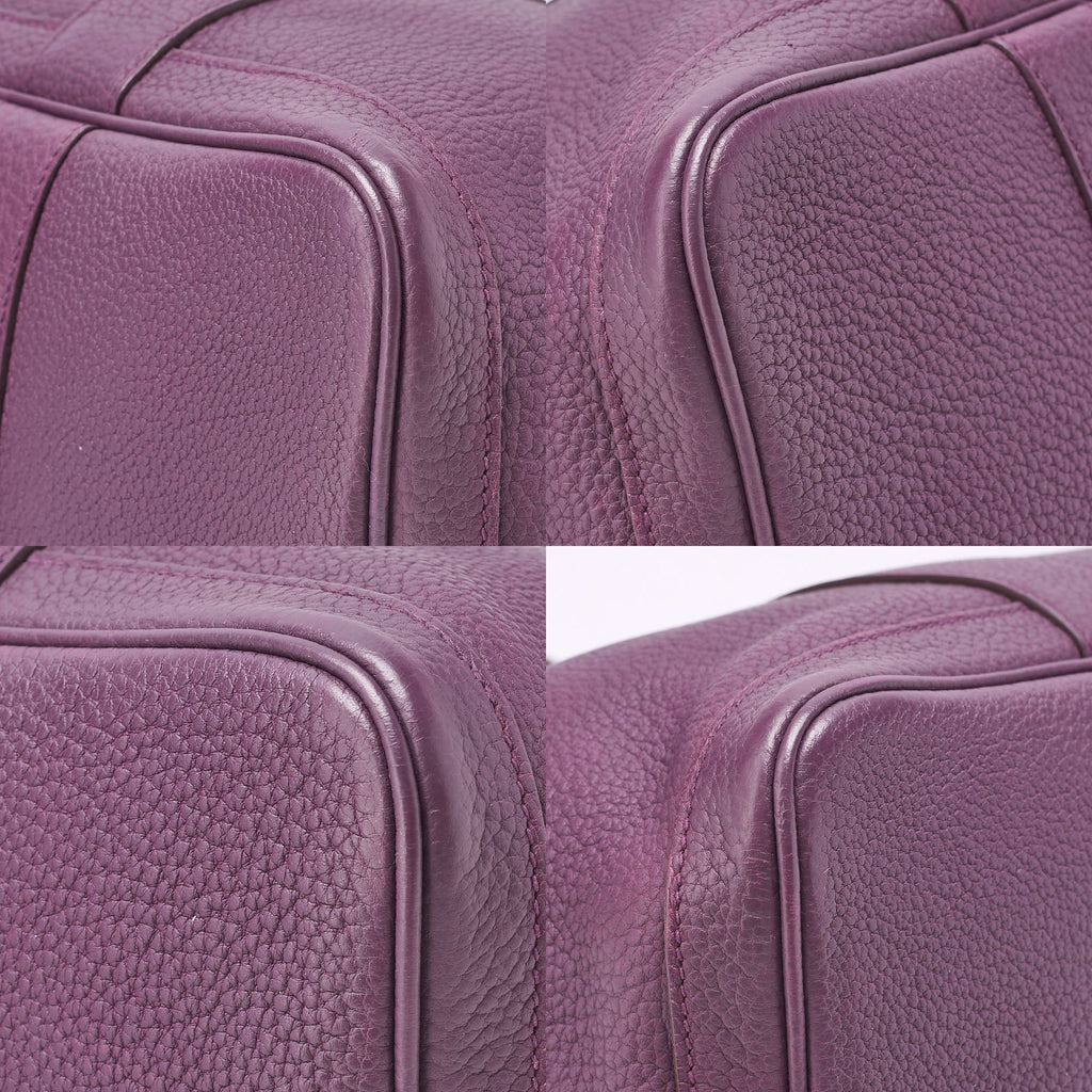 HERMES Garden Party PM Tote Bag Negonda Purple Silver-Tone Hardware, Pre-Owned