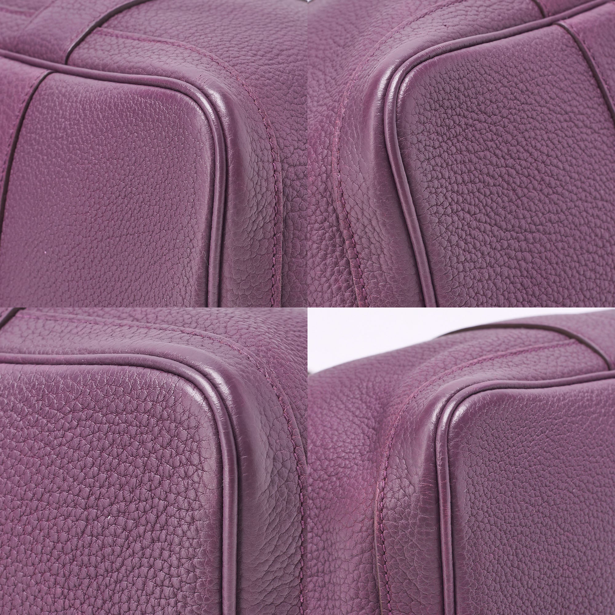 HERMES Garden Party PM Tote Bag Negonda Purple Silver-Tone Hardware, Pre-Owned
