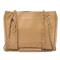 CHANEL Matelasse with Charm Chain Shoulder Lambskin Beige Gold-Tone Hardware, Pre-Owned