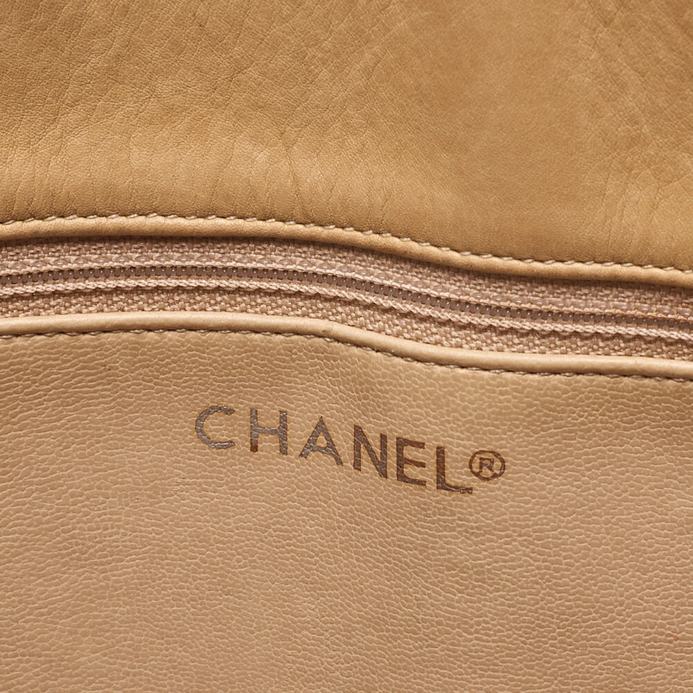 CHANEL Matelasse with Charm Chain Shoulder Lambskin Beige Gold-Tone Hardware, Pre-Owned
