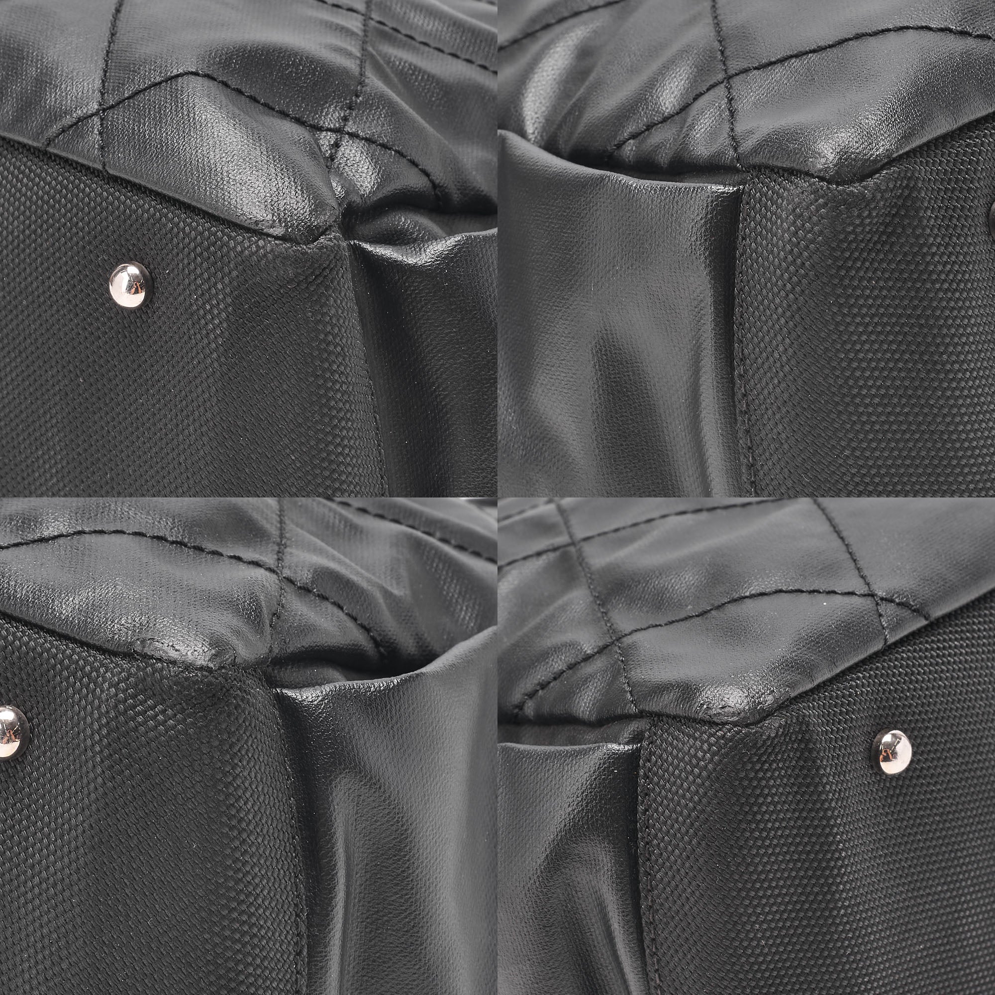 CHANEL Tote Bag Coated Canvas Paris Biarritz GM Coco Charm Black Silver-Tone Hardware, Pre-Owned