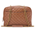 CHANEL Matelasse with Pull Charm Round Double Chain Shoulder Bag Lambskin Brown Gold-Tone Hardware, Pre-Owned