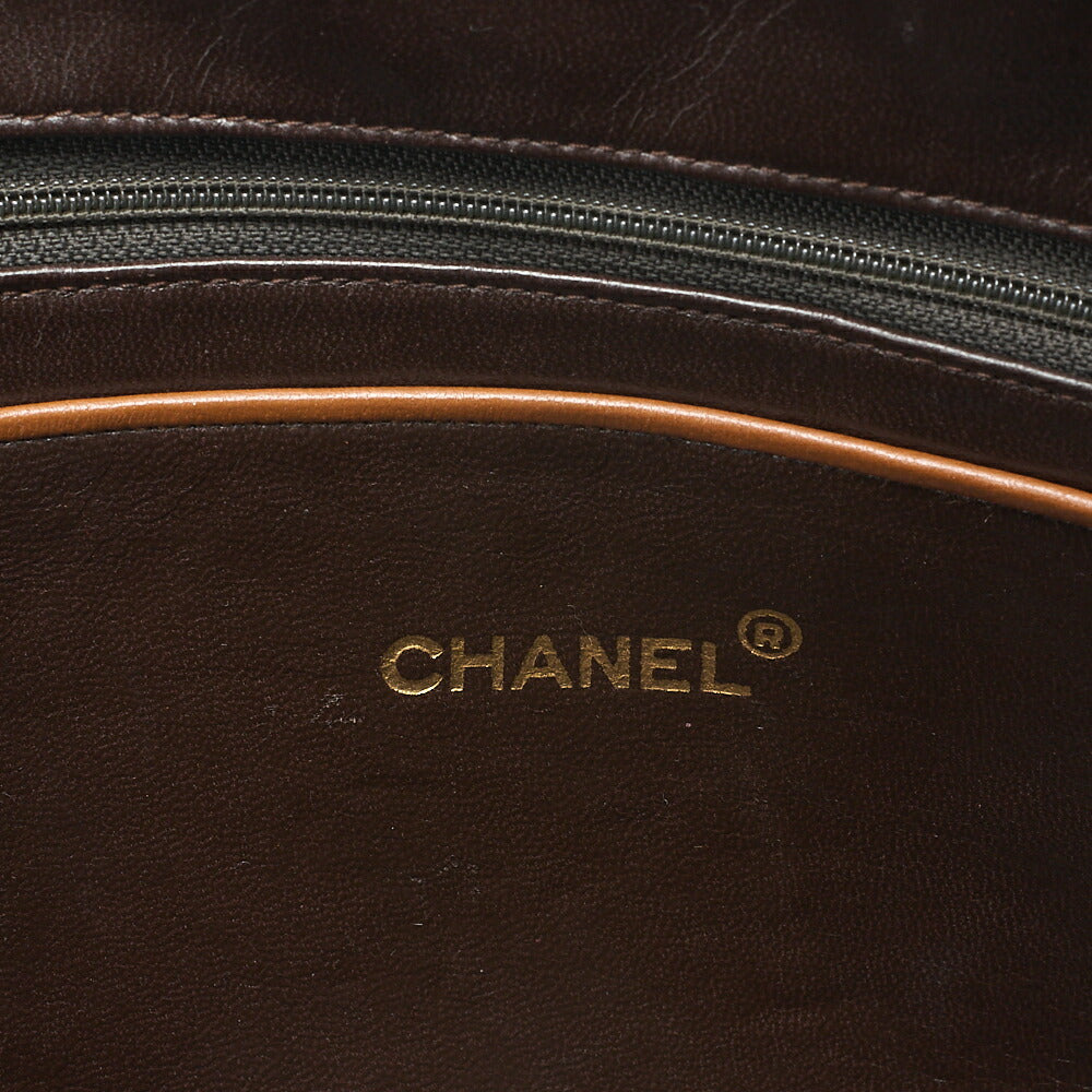 CHANEL Matelasse with Pull Charm Round Double Chain Shoulder Bag Lambskin Brown Gold-Tone Hardware, Pre-Owned