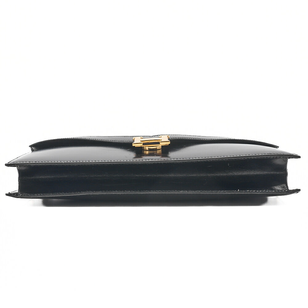 HERMES Shoulder Bag Reedy Push Lock Black Box Calf Gold-Tone Hardware, Pre-Owned