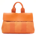HERMES Valparaiso PM Tovalchevron X Vosswift Orange Silver-Tone Hardware, Pre-Owned