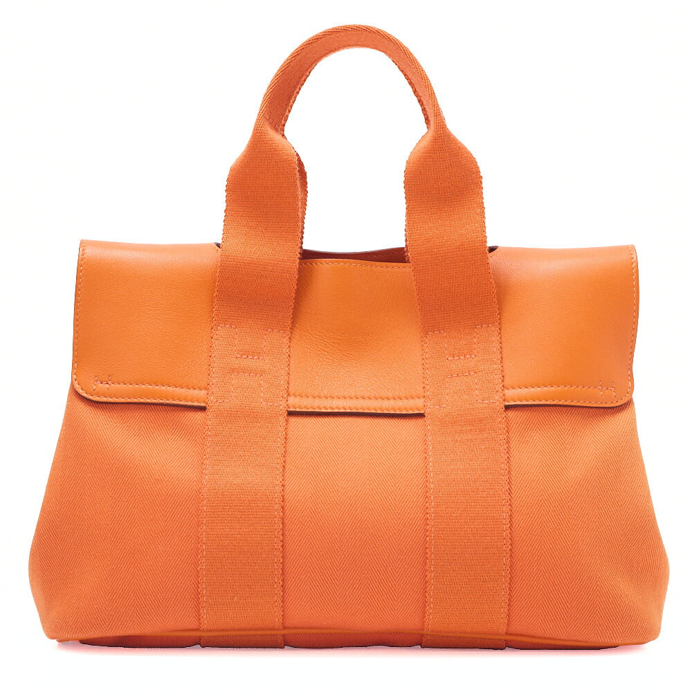 HERMES Valparaiso PM Tovalchevron X Vosswift Orange Silver-Tone Hardware, Pre-Owned