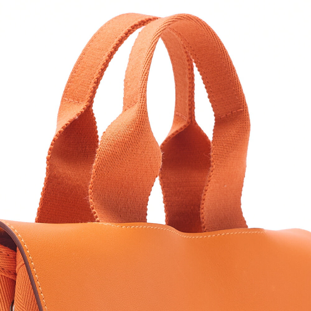 HERMES Valparaiso PM Tovalchevron X Vosswift Orange Silver-Tone Hardware, Pre-Owned