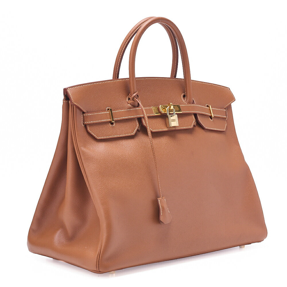 HERMES Birkin 40 Handbag Kushbel Gold-Tone Hardware, Pre-Owned