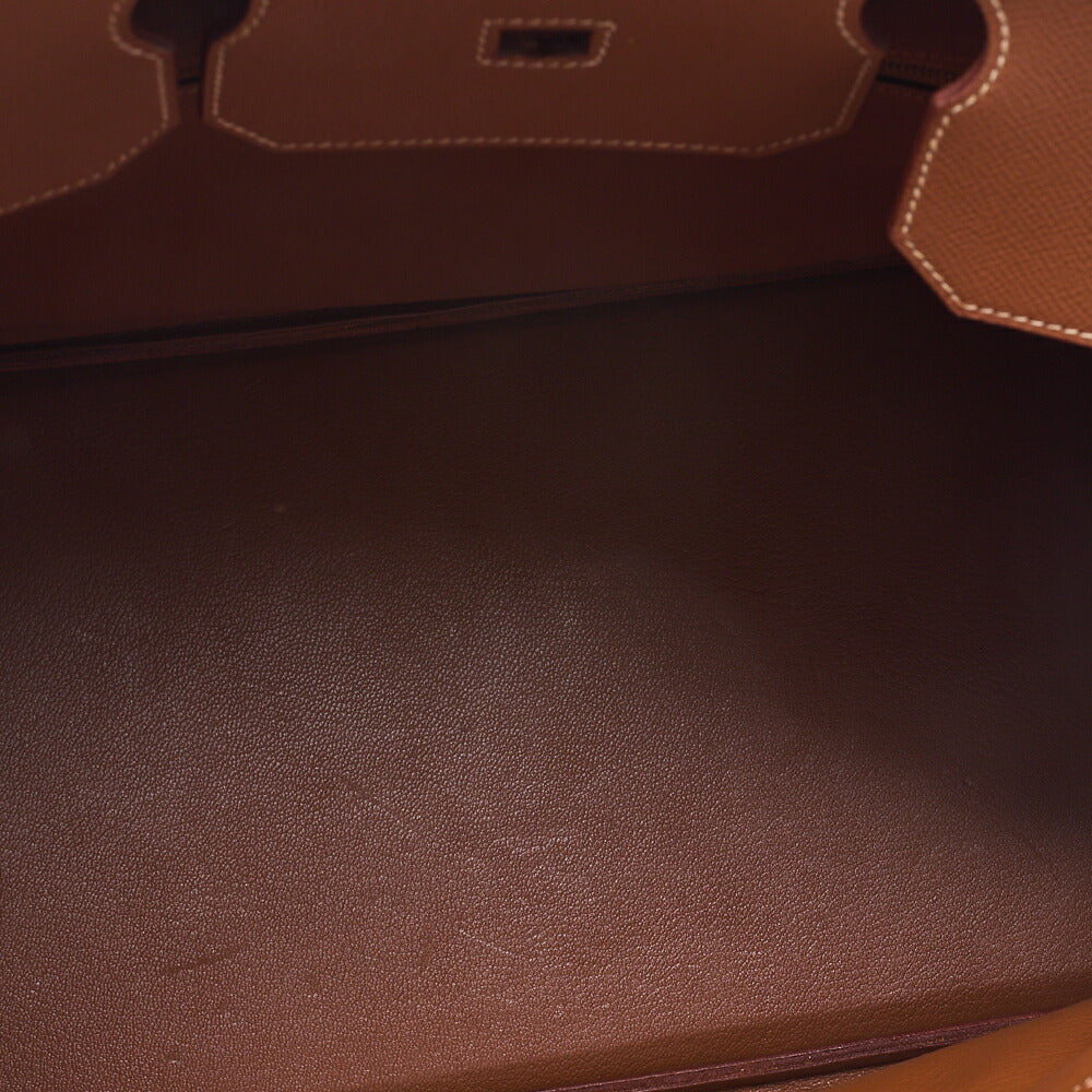 HERMES Birkin 40 Handbag Kushbel Gold-Tone Hardware, Pre-Owned