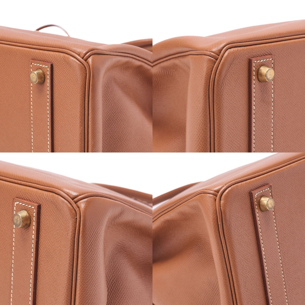 HERMES Birkin 40 Handbag Kushbel Gold-Tone Hardware, Pre-Owned