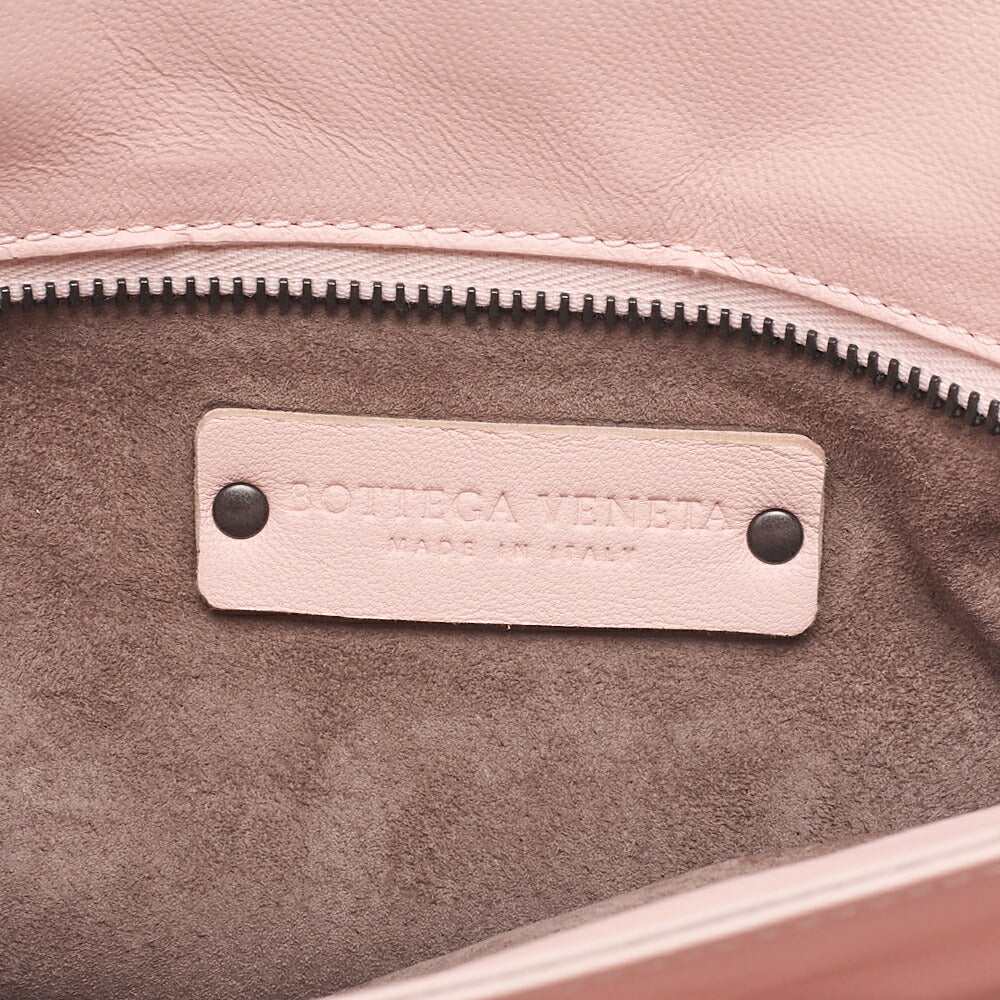 BOTTEGA VENETA Bottega Lambskin Intrecciato 2-Way Handbag Pink Black-Tone Hardware, Pre-Owned