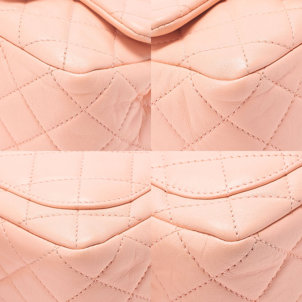 CHANEL Chain Shoulder Bag Mini Mattrasse 17cm Lambskin Single Flap Turnlock Pink Gold-Tone Hardware, Pre-Owned