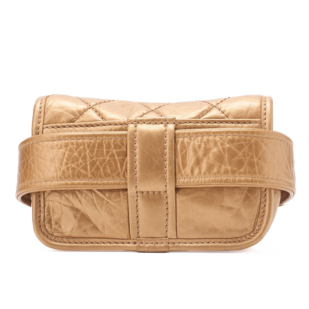 CHANEL Lambskin Logo Belt Waist Shoulder Gold Silver-Tone Hardware, Pre-Owned