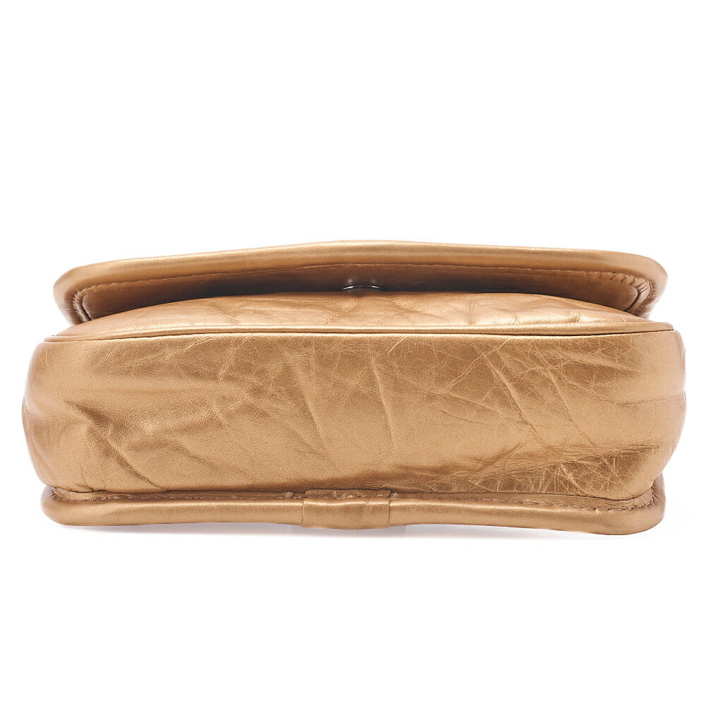 CHANEL Lambskin Logo Belt Waist Shoulder Gold Silver-Tone Hardware, Pre-Owned