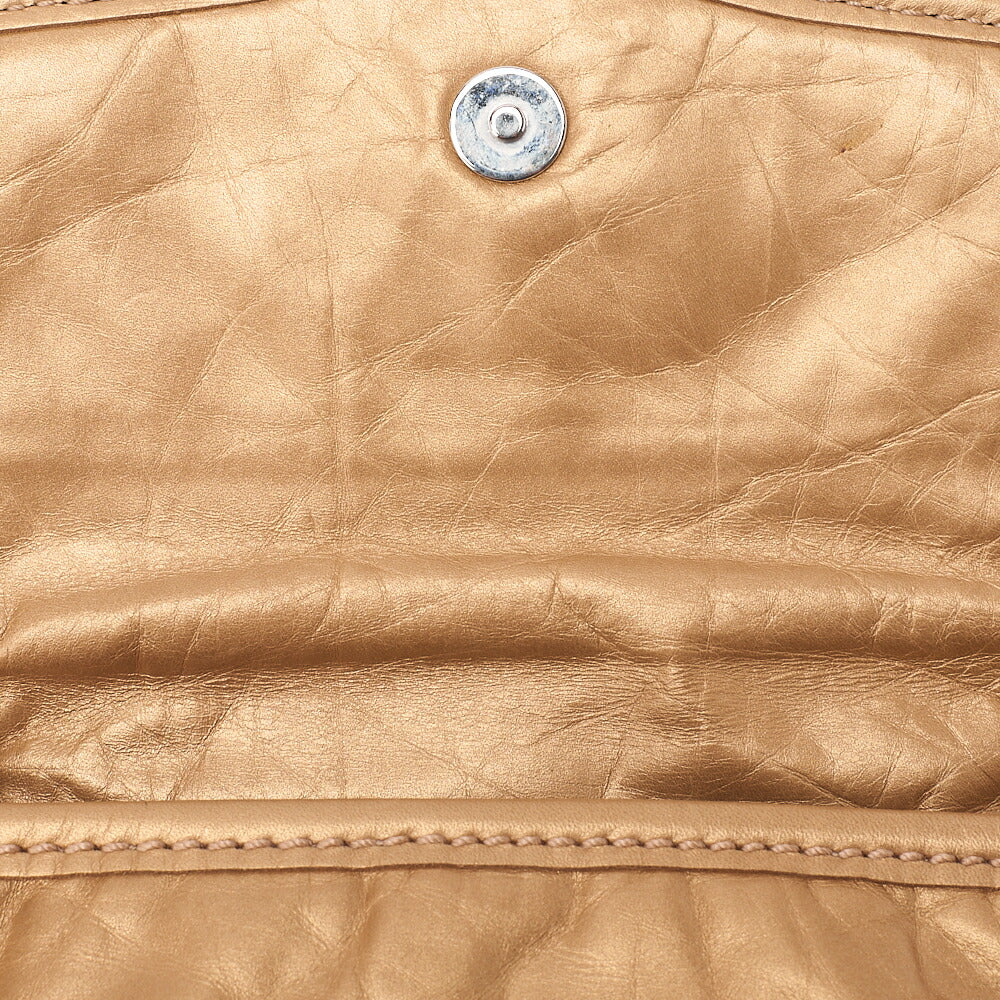CHANEL Lambskin Logo Belt Waist Shoulder Gold Silver-Tone Hardware, Pre-Owned