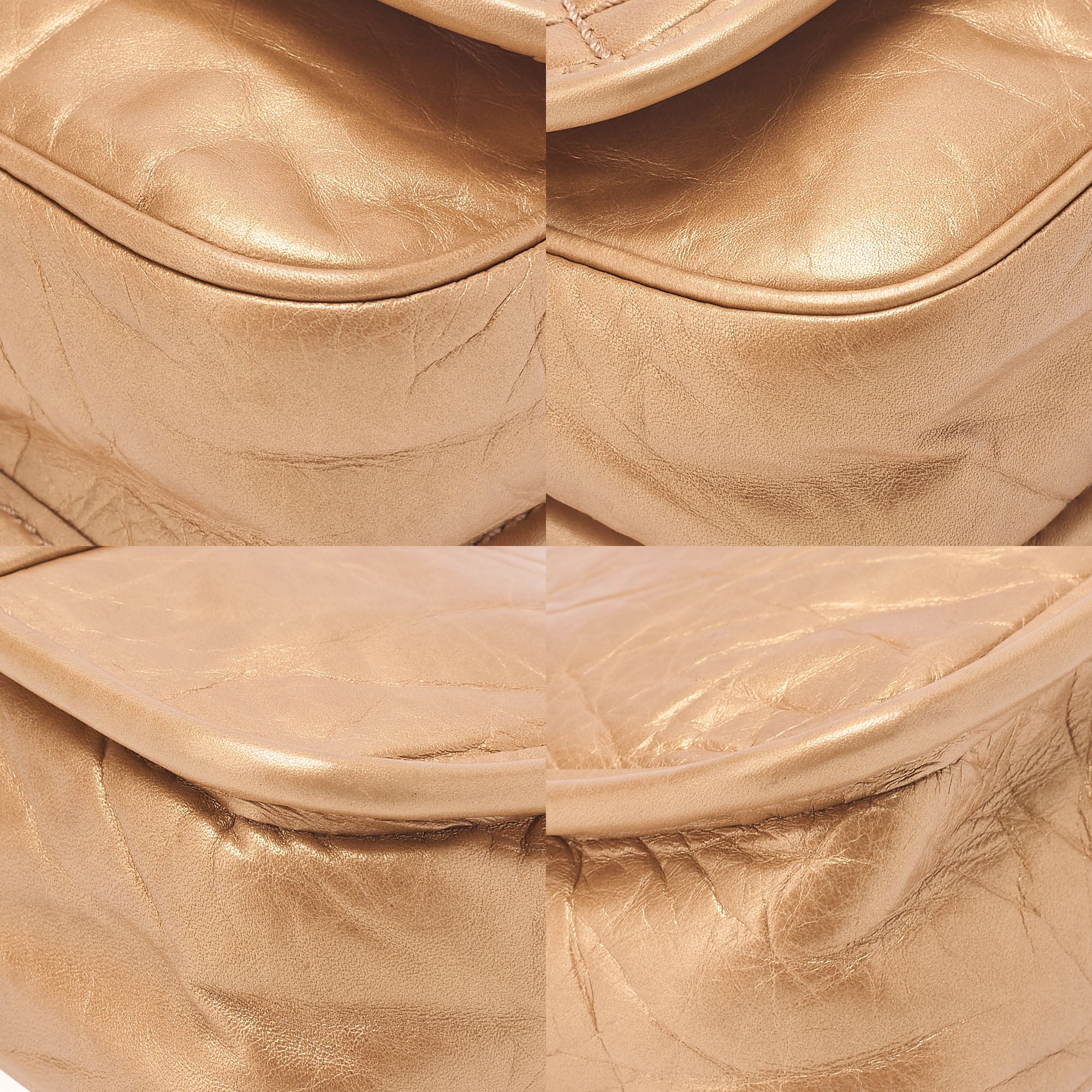 CHANEL Lambskin Logo Belt Waist Shoulder Gold Silver-Tone Hardware, Pre-Owned