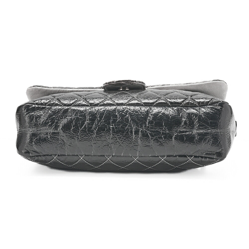 CHANEL Patent Matrasse Single Gradient Chain Shoulder Black X Gray Silver-Tone Hardware, Pre-Owned