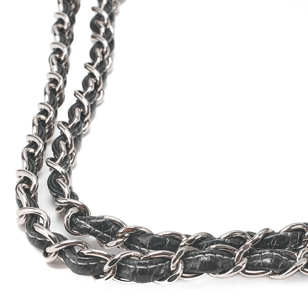 CHANEL Patent Matrasse Single Gradient Chain Shoulder Black X Gray Silver-Tone Hardware, Pre-Owned