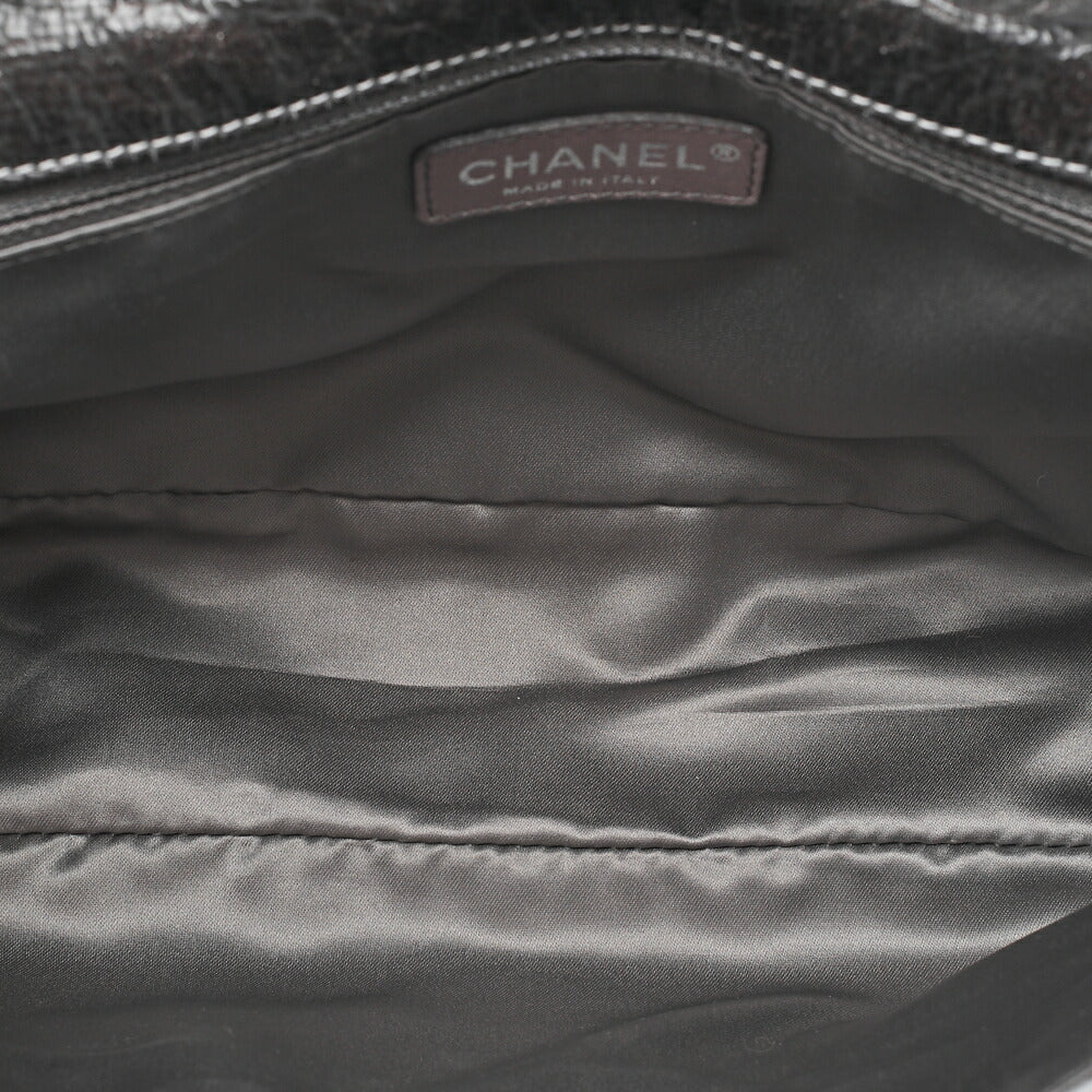 CHANEL Patent Matrasse Single Gradient Chain Shoulder Black X Gray Silver-Tone Hardware, Pre-Owned