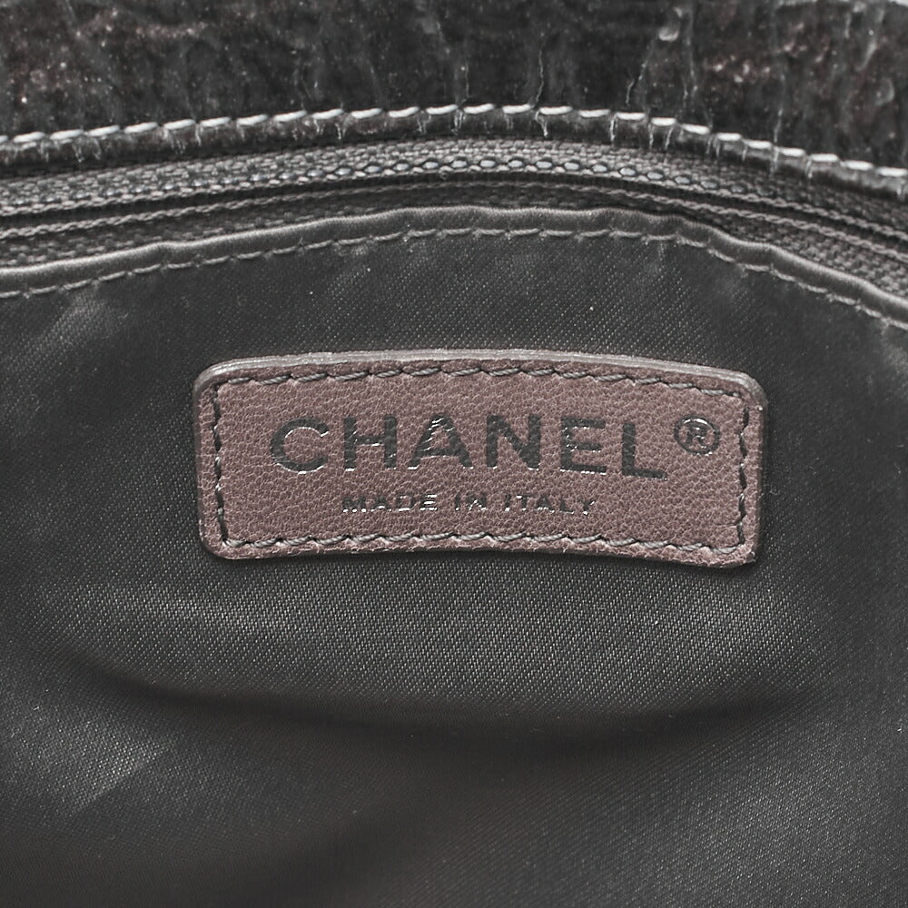 CHANEL Patent Matrasse Single Gradient Chain Shoulder Black X Gray Silver-Tone Hardware, Pre-Owned