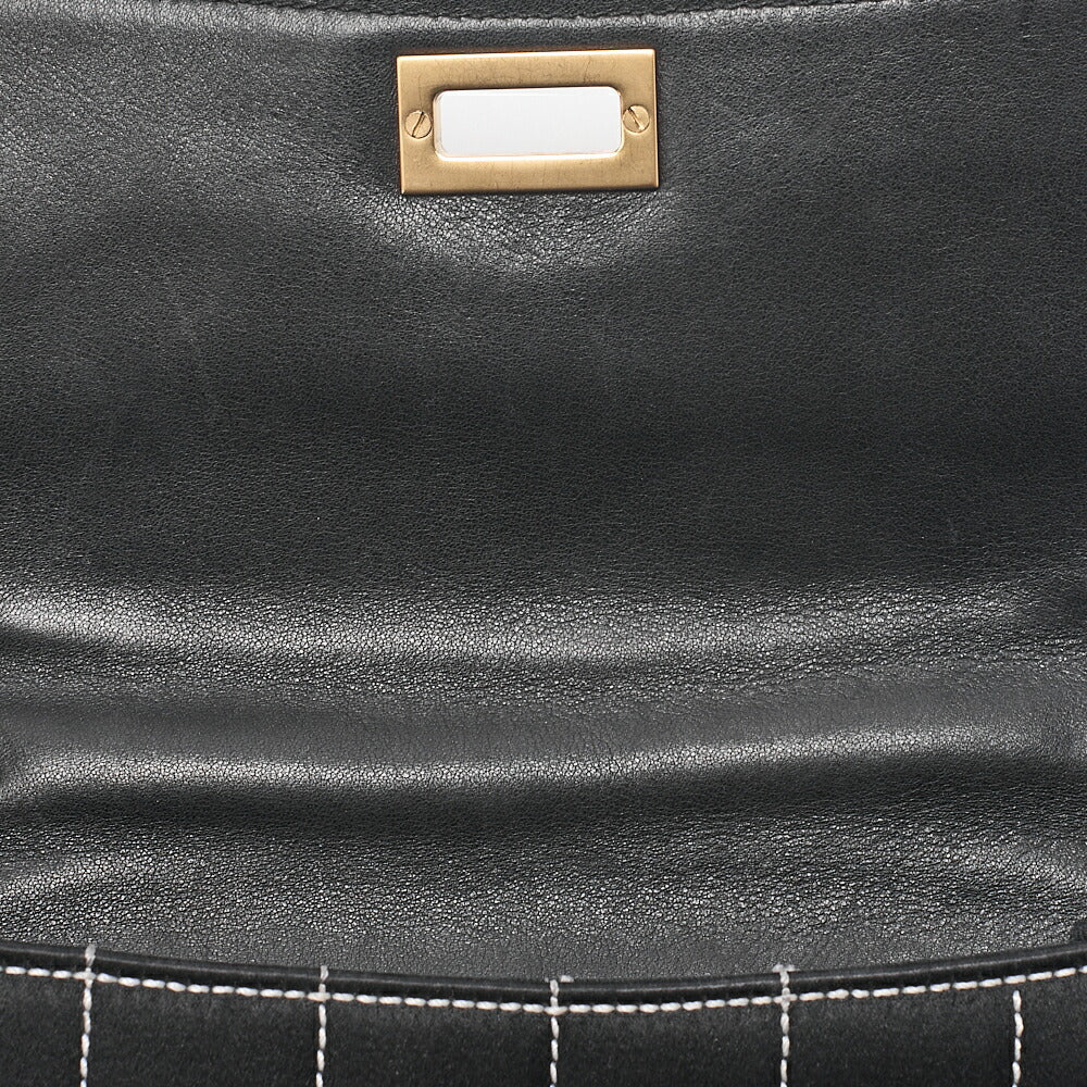CHANEL Chanel Chocolate Bar 2.55 Turnlock Chain Handbag Satin X Lambskin Black Gold-Tone Hardware, Pre-Owned