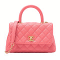 CHANEL Shoulder Bag Handbag Matlasse Coco Handle 2WAY Caviar Skin Rose Pink Gold-Tone Hardware, Pre-Owned