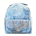 CHANEL Sequin Cocomark Chain Backpack Blue Multicolor Silver-Tone Hardware, Pre-Owned