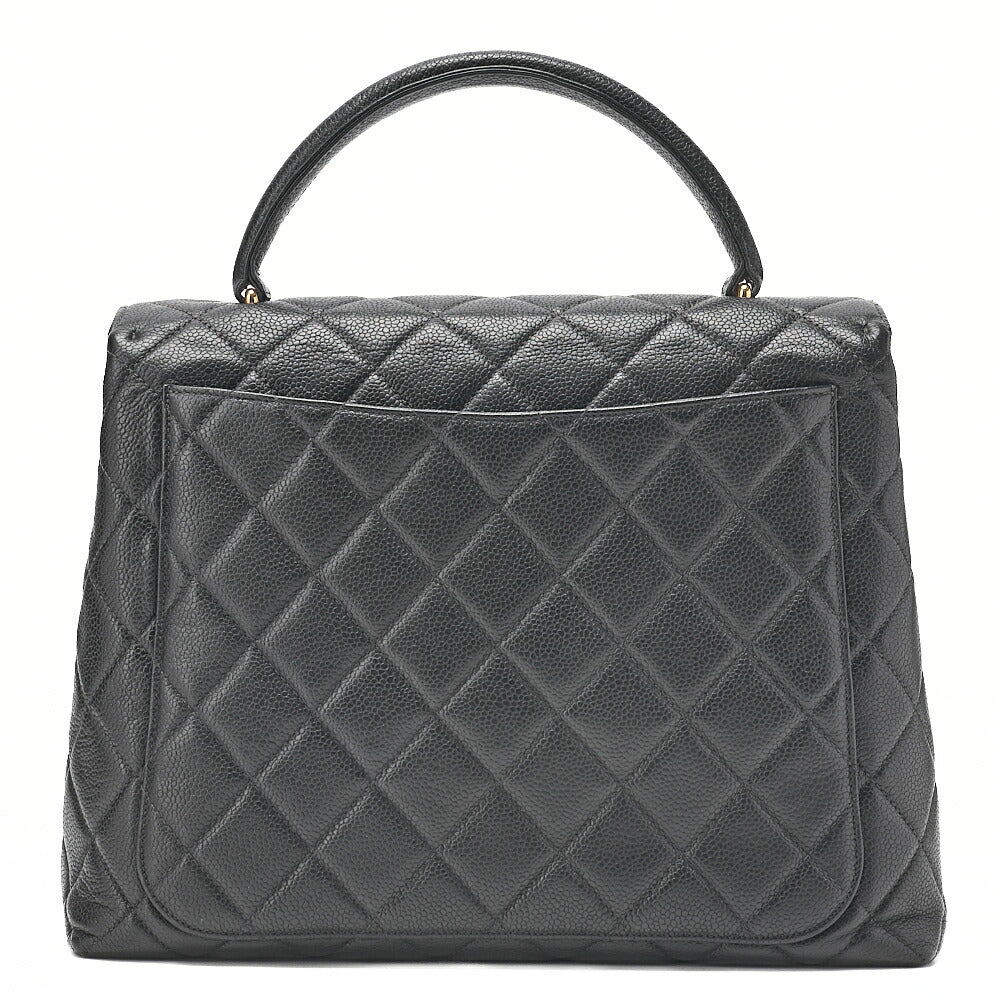 CHANEL Handbag Matlasse Turnlock Kelly Shape Caviar Skin Black Gold-Tone Hardware, Pre-Owned