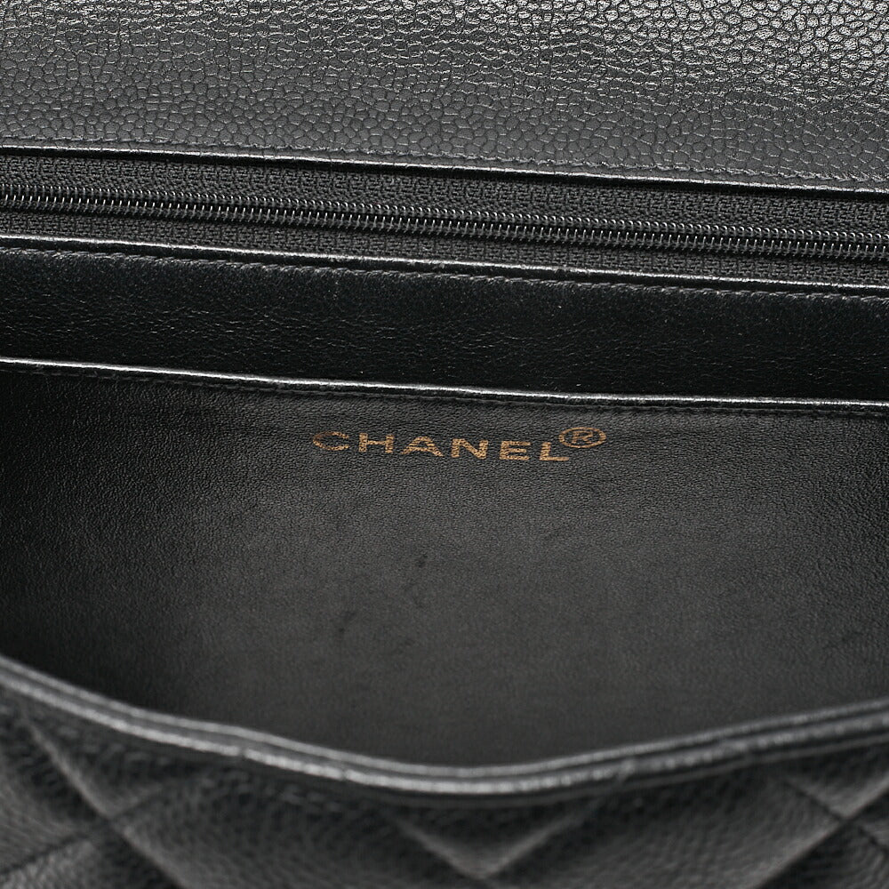 CHANEL Handbag Matlasse Turnlock Kelly Shape Caviar Skin Black Gold-Tone Hardware, Pre-Owned