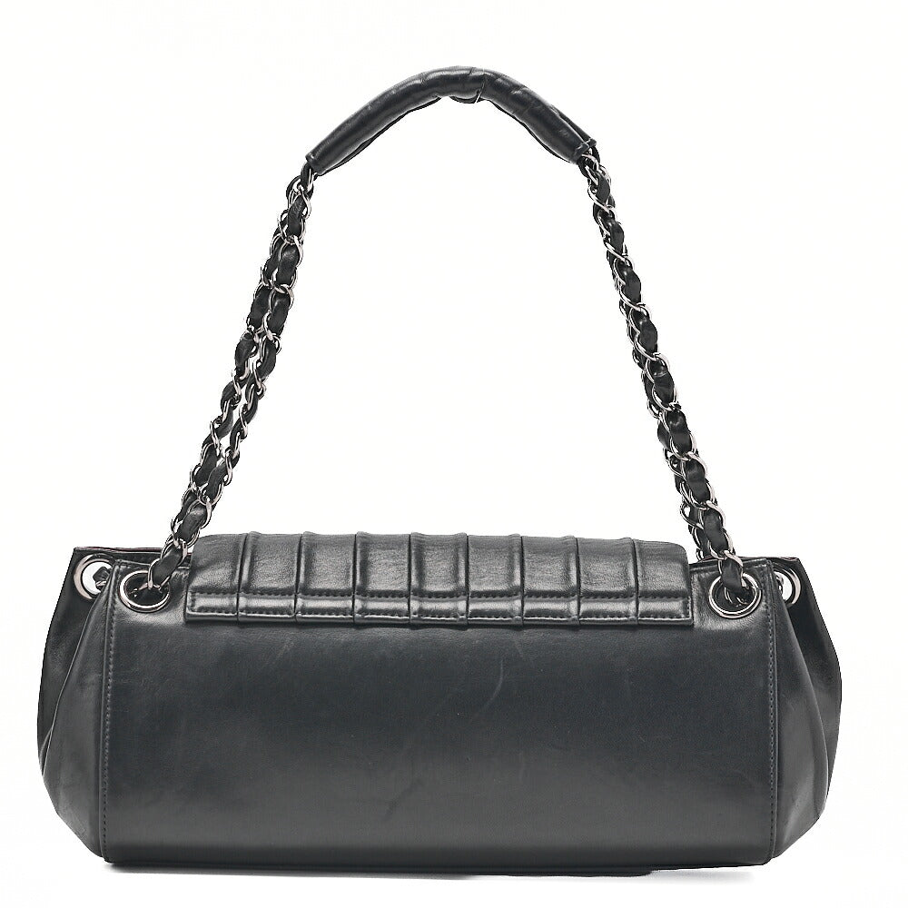 CHANEL Mademoiselle Coco Mark Turnlock Chain Shoulder Lambskin Black Silver-Tone Hardware, Pre-Owned