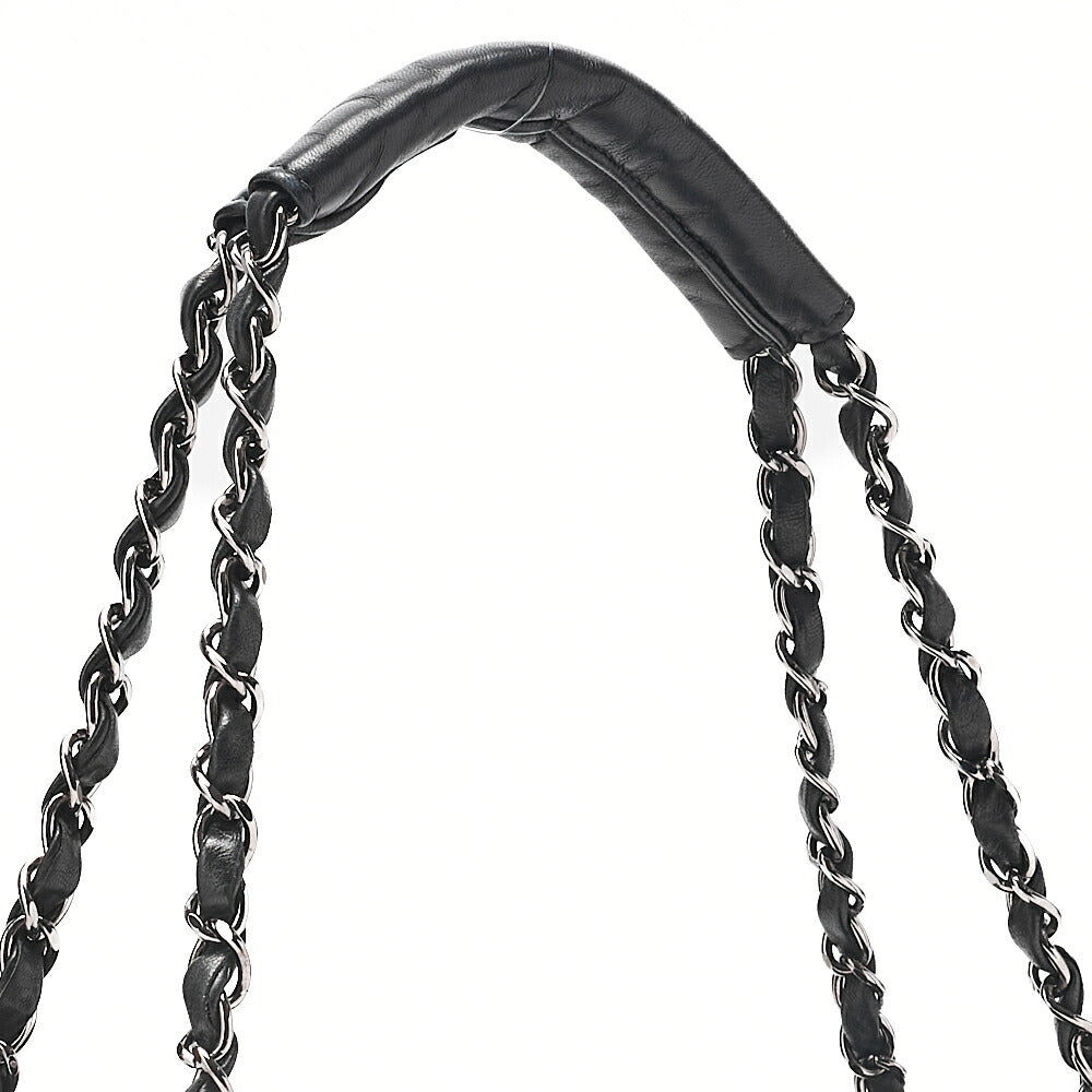 CHANEL Mademoiselle Coco Mark Turnlock Chain Shoulder Lambskin Black Silver-Tone Hardware, Pre-Owned