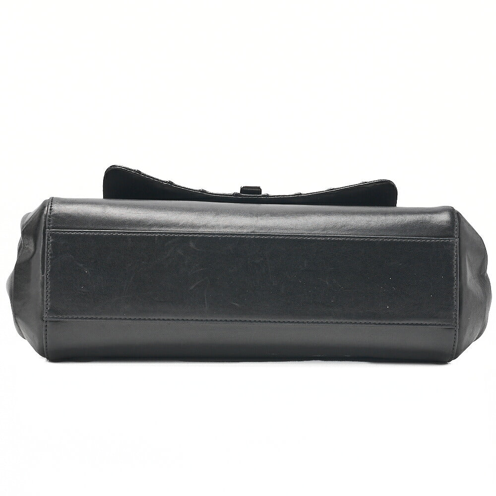 CHANEL Mademoiselle Coco Mark Turnlock Chain Shoulder Lambskin Black Silver-Tone Hardware, Pre-Owned