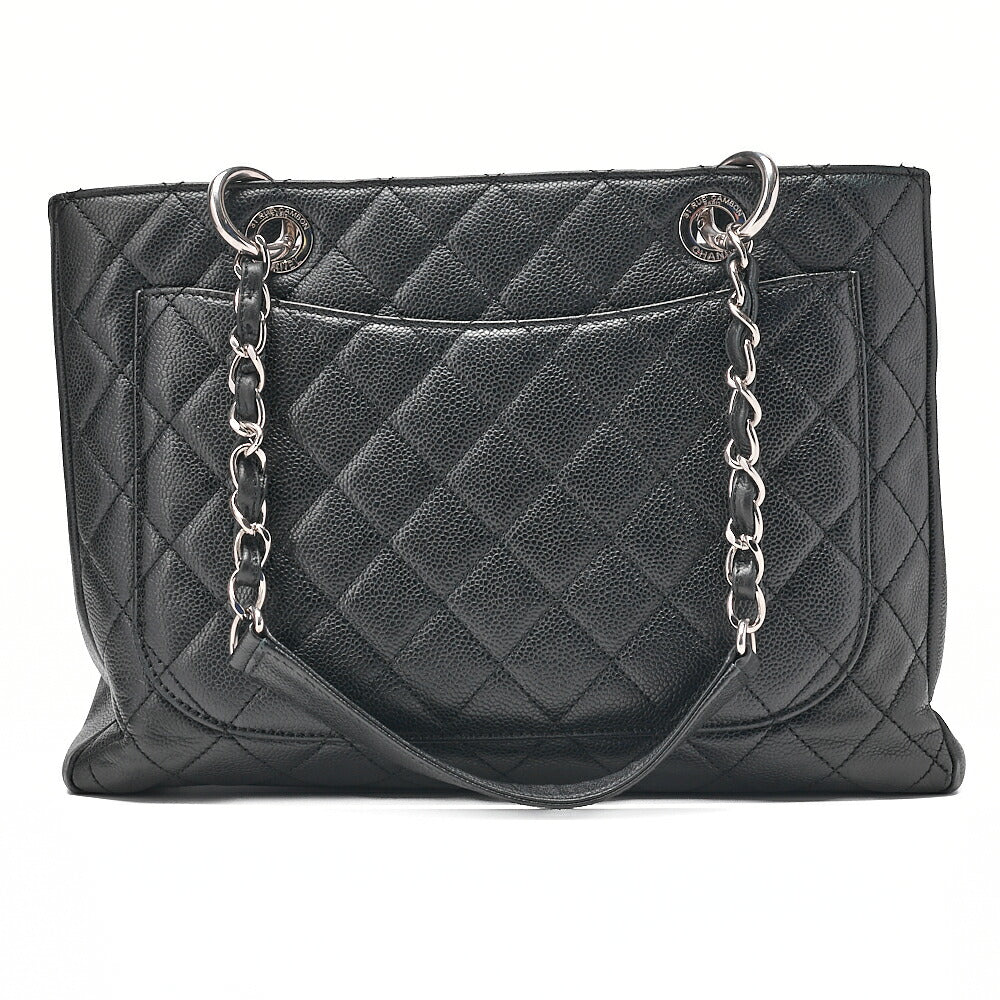 CHANEL Shoulder Bag Tote Bag Matlasse GST Chain Tote Caviskin Black Silver-Tone Hardware, Pre-Owned