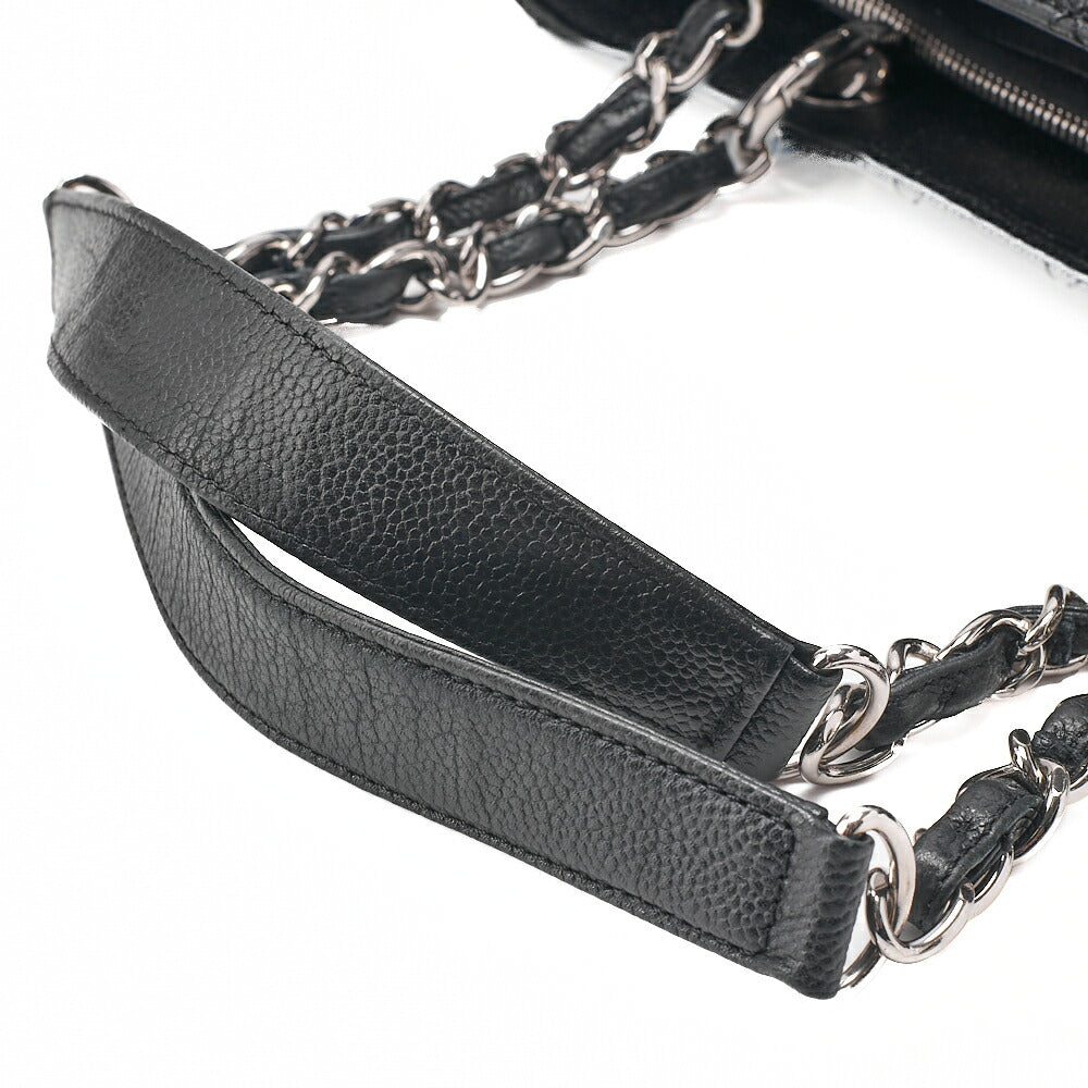 CHANEL Shoulder Bag Tote Bag Matlasse GST Chain Tote Caviskin Black Silver-Tone Hardware, Pre-Owned