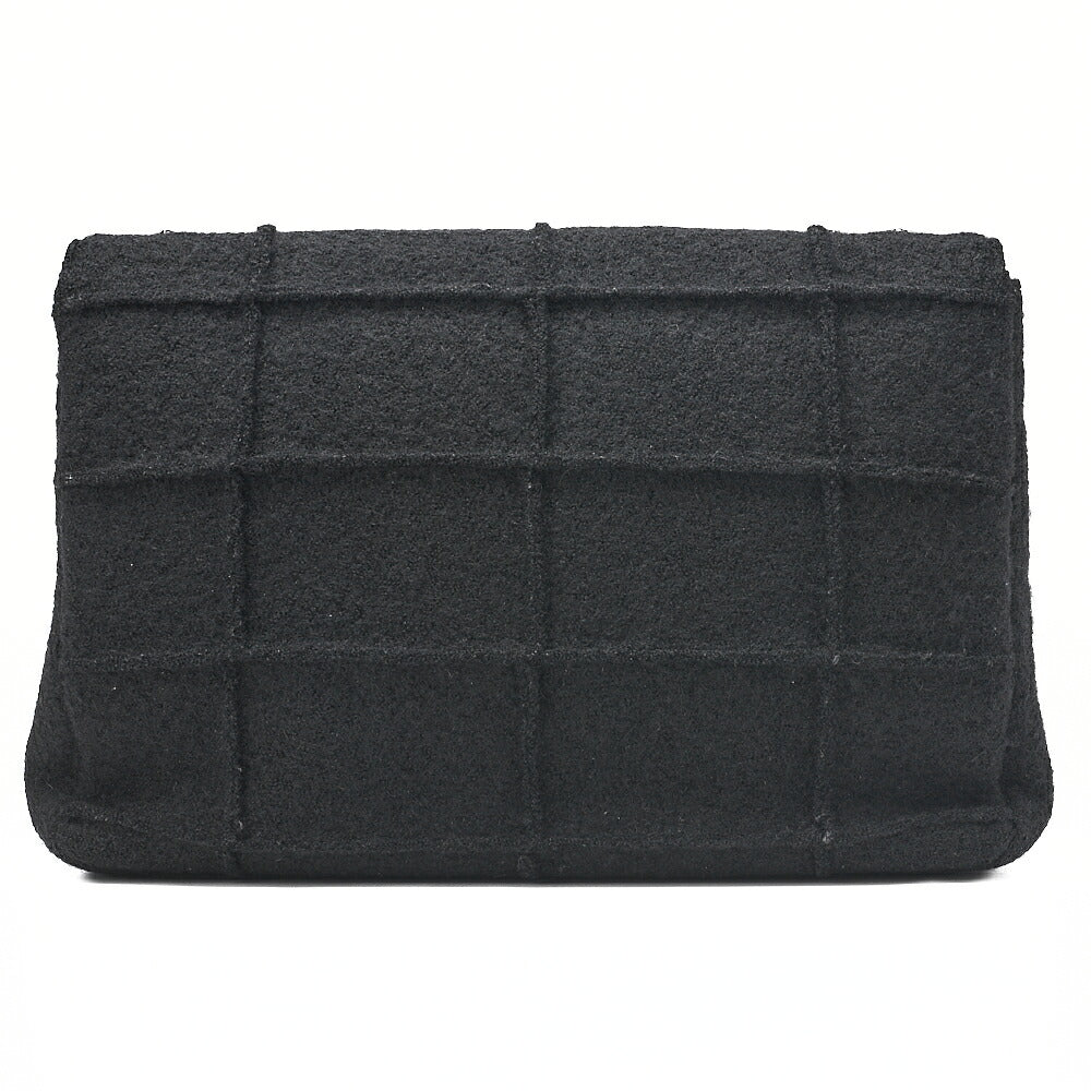 CHANEL Chanel Chocolate Bar 2.55 Lock 2.55 Chain Shoulder Single Flap Wool Felt Black Large Size Silver-Tone Hardware, Pre-Owned
