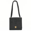CHANEL Handbag Suede Turnlock Mini Handbag Black Gold-Tone Hardware, Pre-Owned