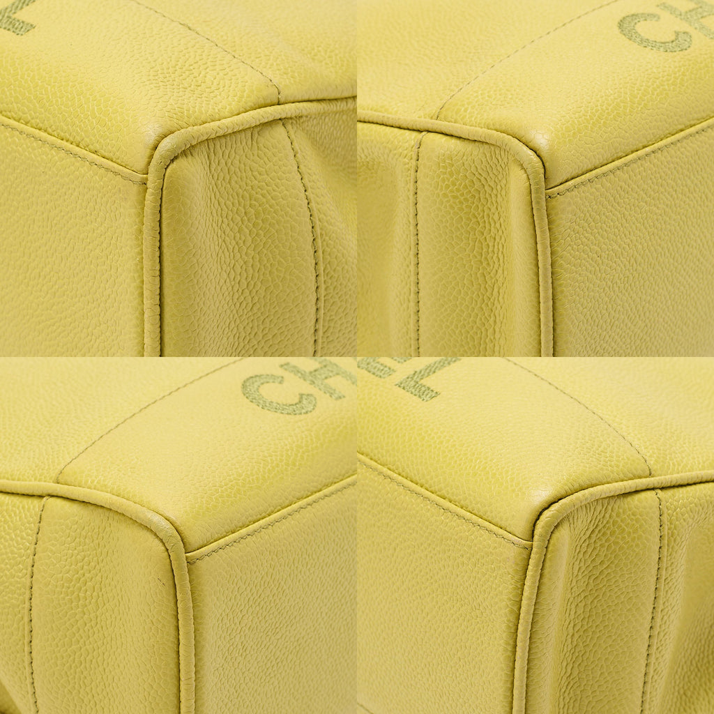 CHANEL Caviar Skin Turnlock Logo Mark One Chain Shoulder Green Silver-Tone Hardware, Pre-Owned