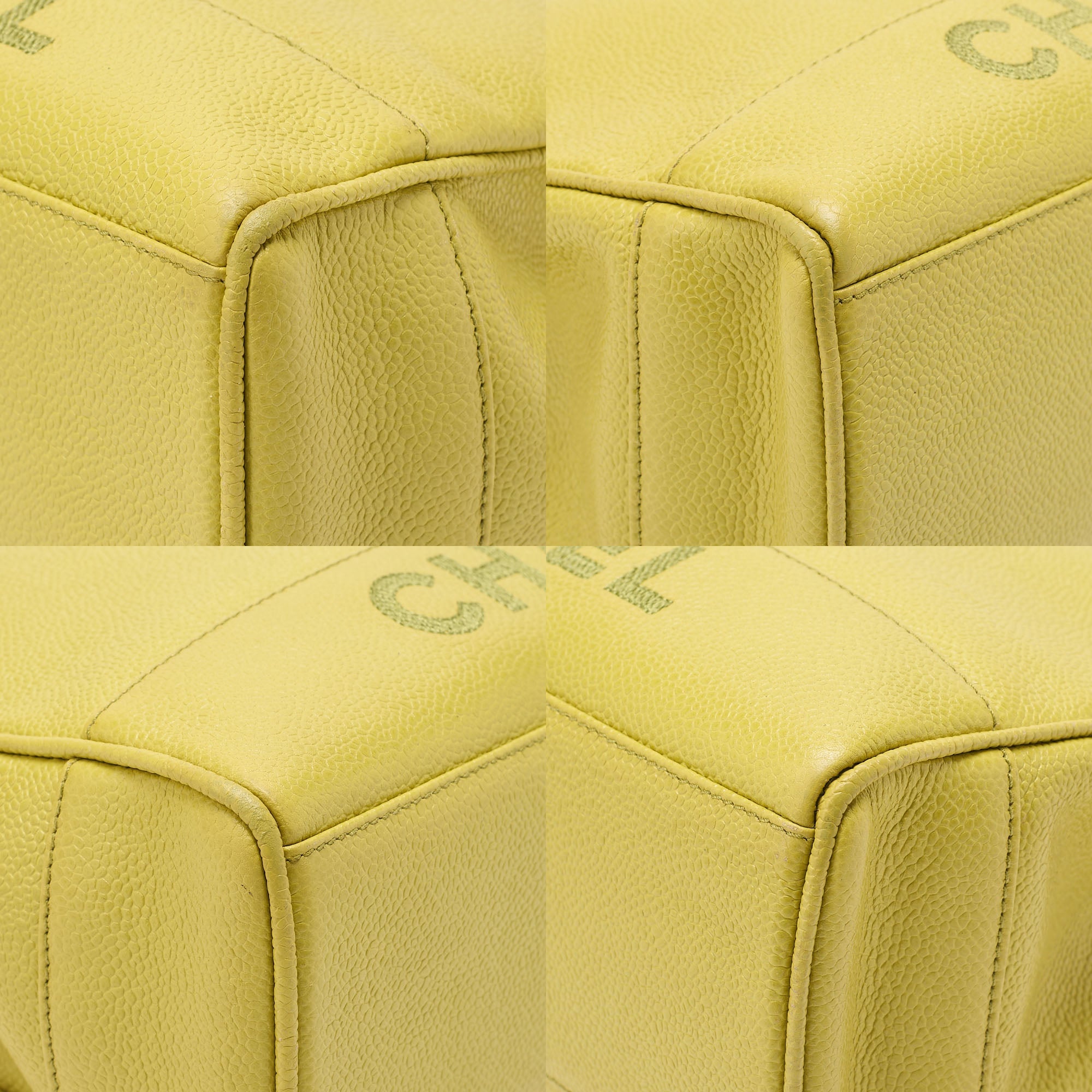 CHANEL Caviar Skin Turnlock Logo Mark One Chain Shoulder Green Silver-Tone Hardware, Pre-Owned